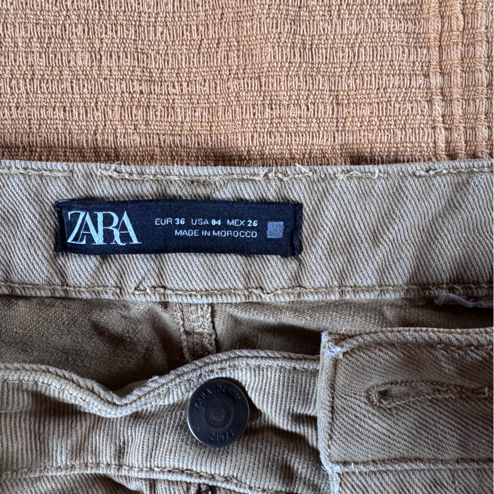 Zara Tan High-Waisted Barrel Pants - 4 - Picture 5 of 8
